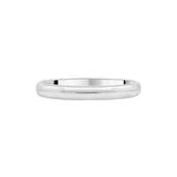 Platinum D-Shaped Ladies Wedding Ring