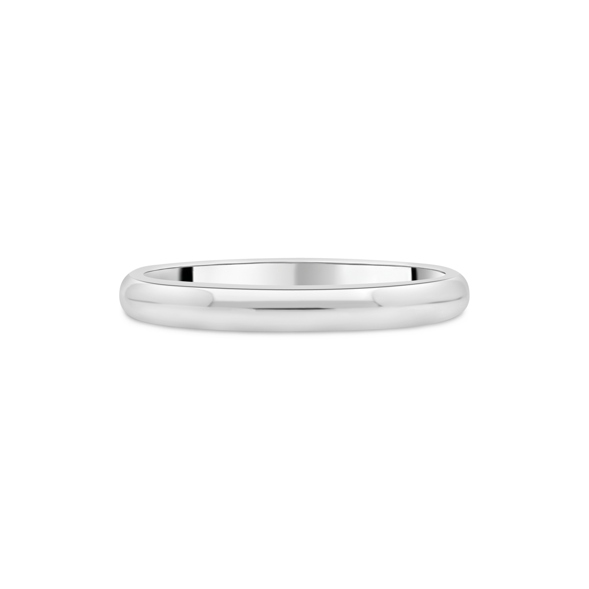 Platinum D-Shaped Ladies Wedding Ring