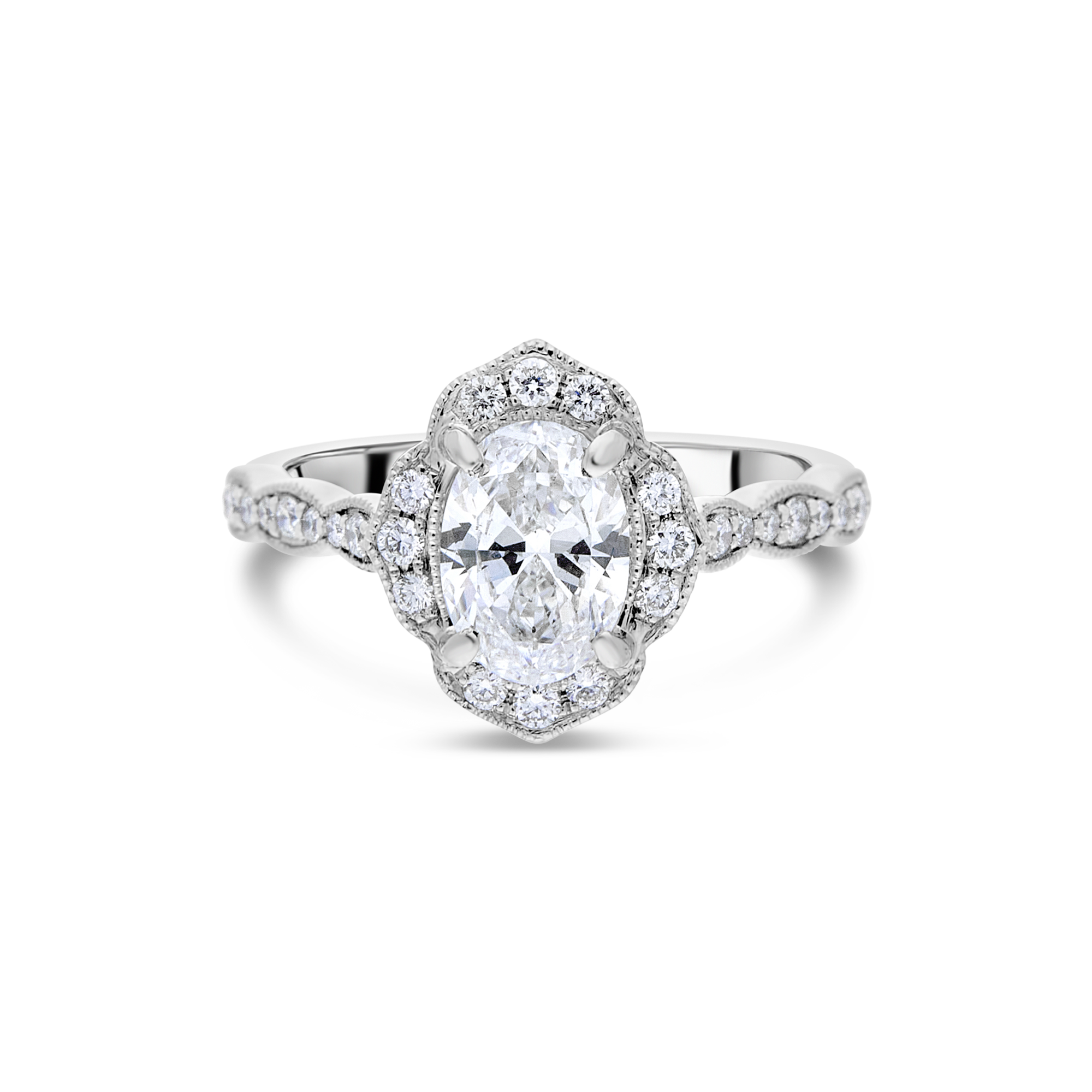 Vintage Halo Engagement Ring - Ophelia – Moissanite Rings